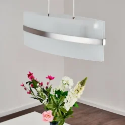 Suspension Avellino Acier inoxydable, Blanc, 3 lumières