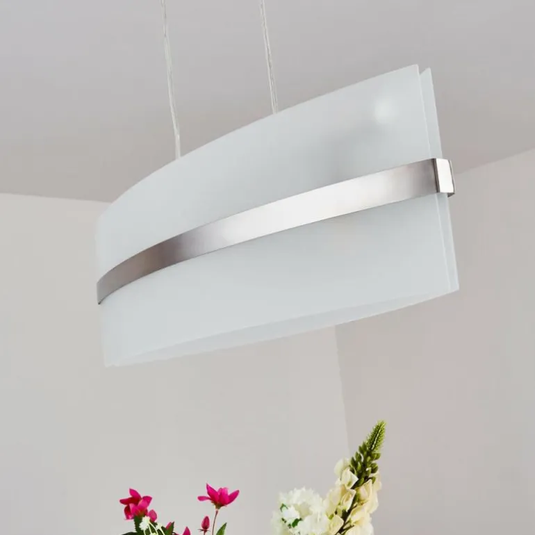 Suspension Avellino Acier inoxydable, Blanc, 3 lumières