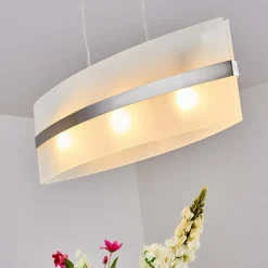 Suspension Avellino Acier inoxydable, Blanc, 3 lumières