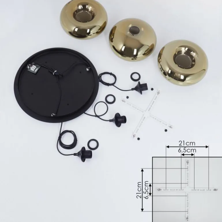 Suspension Avonlea Noir, 3 lumières