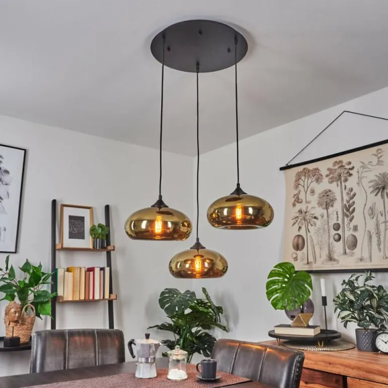 Suspension Avonlea Noir, 3 lumières