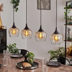 Suspension Azurara Noir, 4 lumières