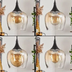 Suspension Azurara Noir, 4 lumières