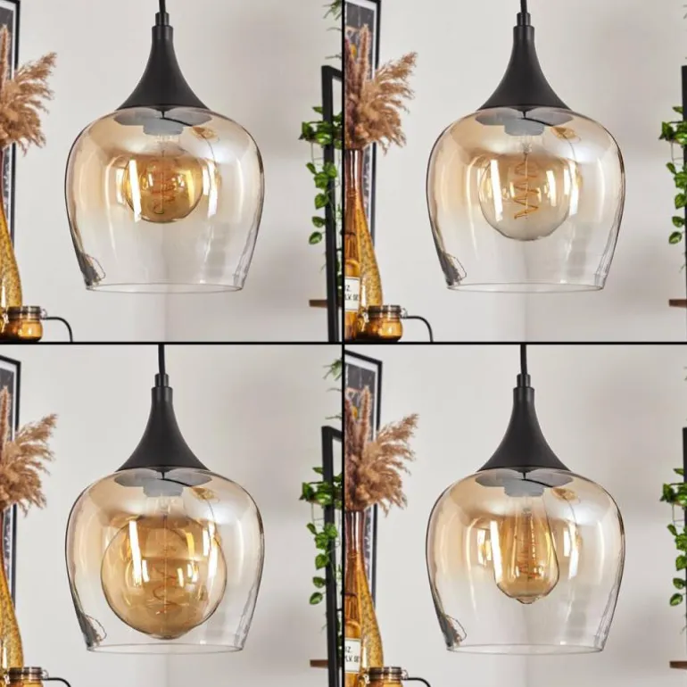 Suspension Azurara Noir, 4 lumières