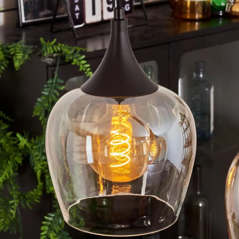 Suspension Azurara Noir, 4 lumières