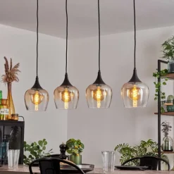 Suspension Azurara Noir, 4 lumières