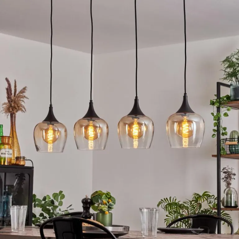 Suspension Azurara Noir, 4 lumières