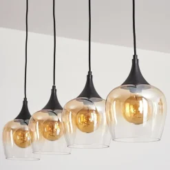Suspension Azurara Noir, 4 lumières