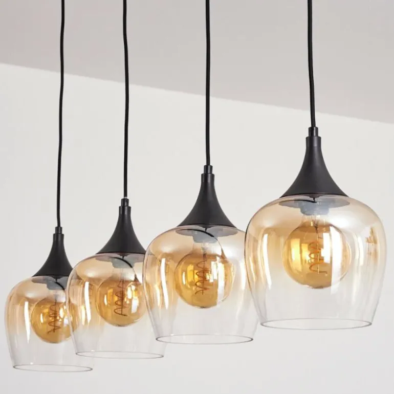 Suspension Azurara Noir, 4 lumières