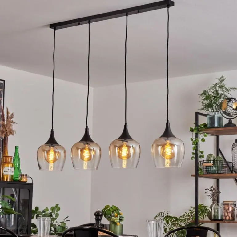 Suspension Azurara Noir, 4 lumières