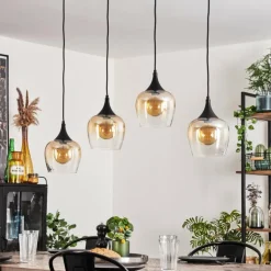 Suspension Azurara Noir, 4 lumières