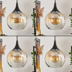 Suspension Azurara Noir, 4 lumières