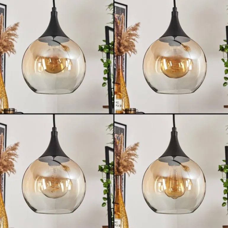 Suspension Azurara Noir, 4 lumières
