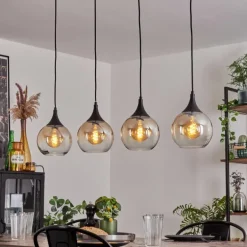 Suspension Azurara Noir, 4 lumières