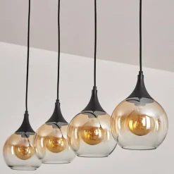 Suspension Azurara Noir, 4 lumières