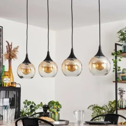 Suspension Azurara Noir, 4 lumières