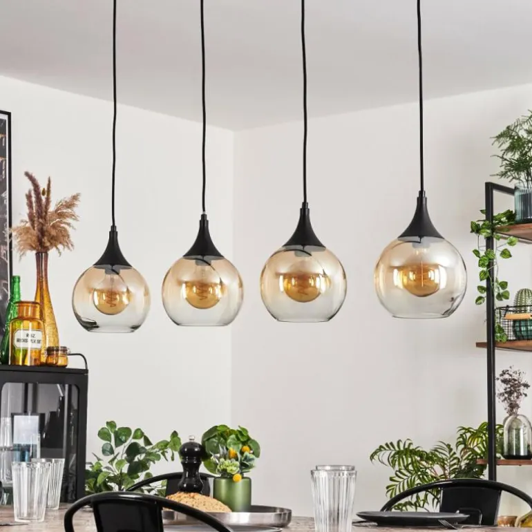 Suspension Azurara Noir, 4 lumières