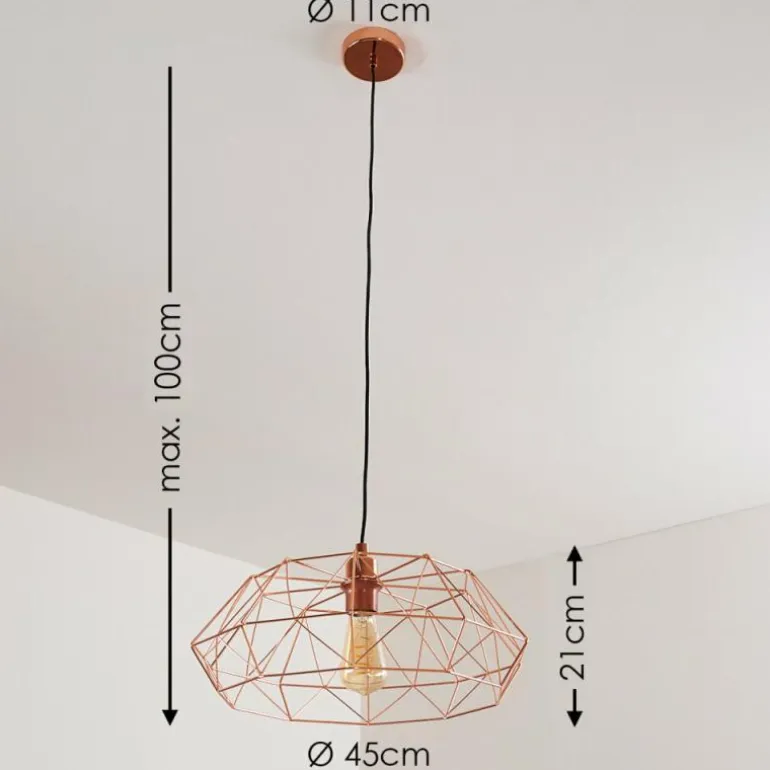 Suspension Badalucco Cuivre, 1 lumière