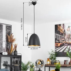 Suspension Bakou Noir, 1 lumière