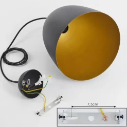 Suspension Bakou Noir, 1 lumière
