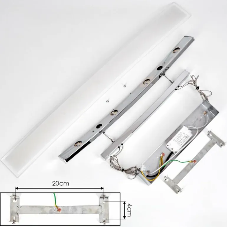 Suspension Balcairn LED Chrome, 4 lumières