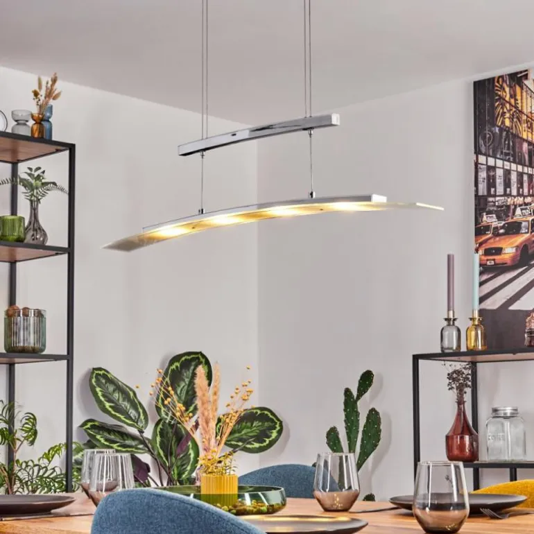 Suspension Balcairn LED Chrome, 4 lumières