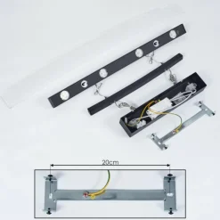 Suspension Balcairn LED Noir, 4 lumières