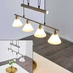 Suspension Bamenda Nickel mat, 4 lumières