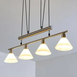 Suspension Bamenda Nickel mat, 4 lumières