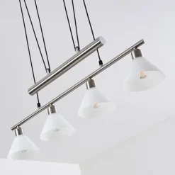 Suspension Bamenda Nickel mat, 4 lumières