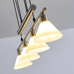 Suspension Bamenda Nickel mat, 4 lumières