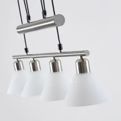 Suspension Bamenda Nickel mat, 4 lumières