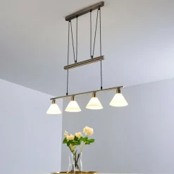Suspension Bamenda Nickel mat, 4 lumières