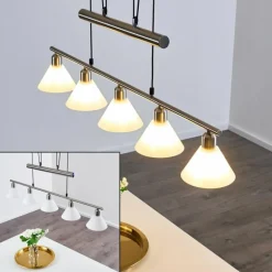 Suspension Bamenda Nickel mat, 5 lumières