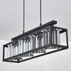 Suspension Barracon Noir, 4 lumières