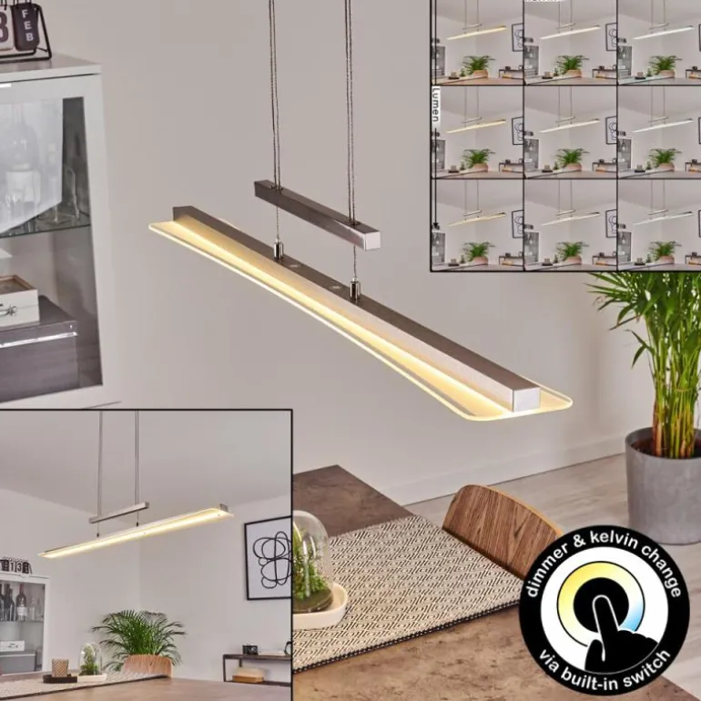 Suspension Barrud LED Argenté, 1 lumière