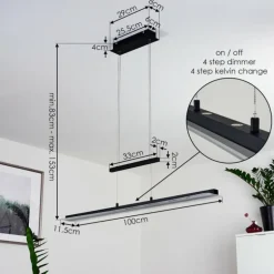 Suspension Barrud LED Noir, 1 lumière