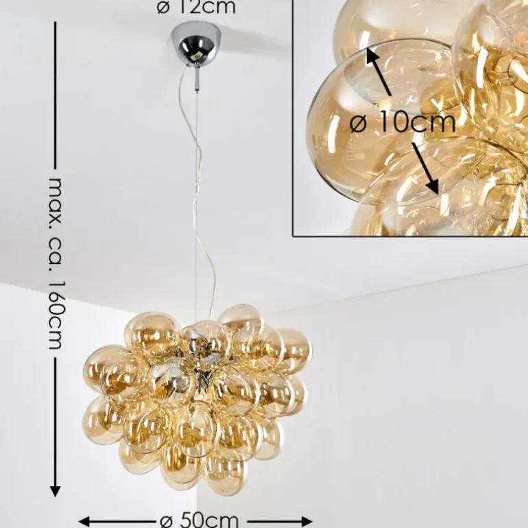 Suspension Barstow Chrome, 8 lumières