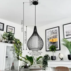 Suspension Barthoid Noir, 1 lumière