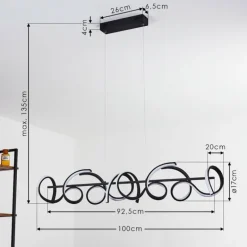 Suspension Bazuin LED Noir, 4 lumières