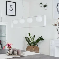 Suspension Beland Blanc, 4 lumières