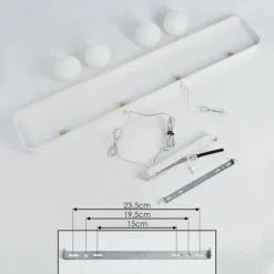 Suspension Beland Blanc, 4 lumières