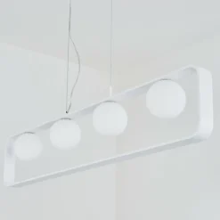 Suspension Beland Blanc, 4 lumières