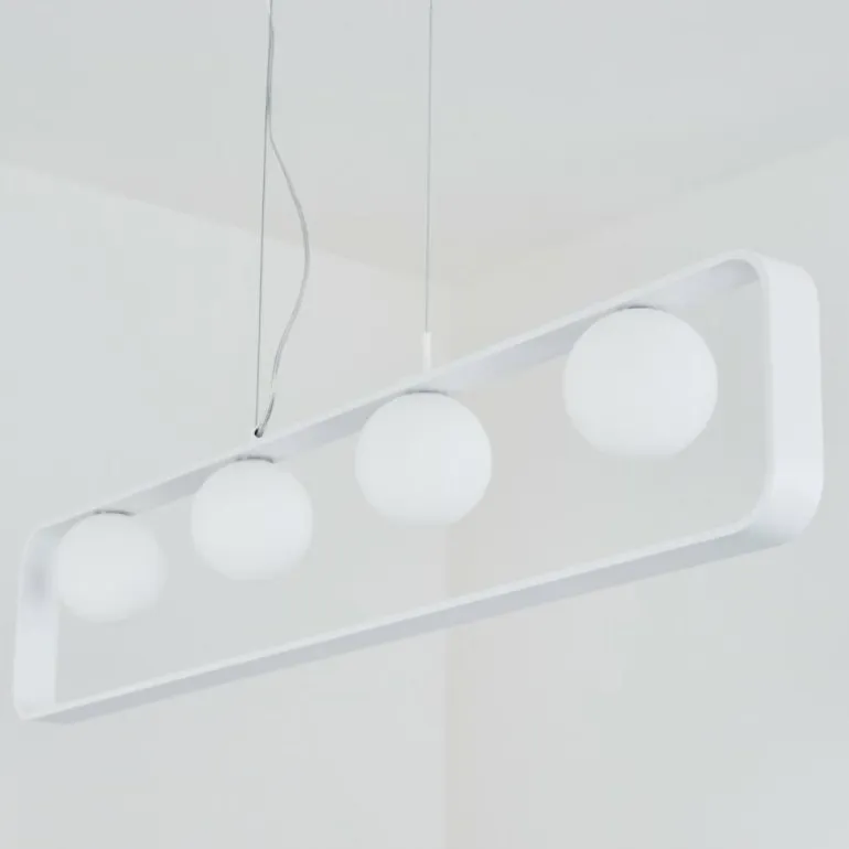 Suspension Beland Blanc, 4 lumières