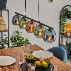 Suspension Belp Noir, 5 lumières