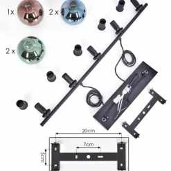 Suspension Belp Noir, 5 lumières