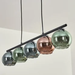 Suspension Belp Noir, 5 lumières