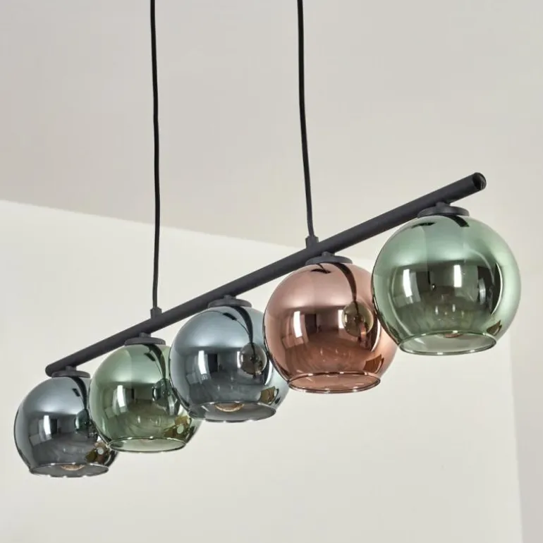 Suspension Belp Noir, 5 lumières