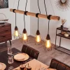 Suspension Betsele Bois clair, Noir, 4 lumières