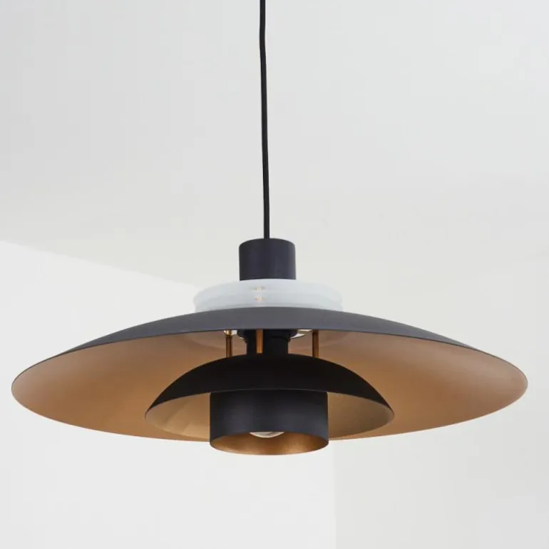 Suspension Boeven Noir, Blanc, 1 lumière